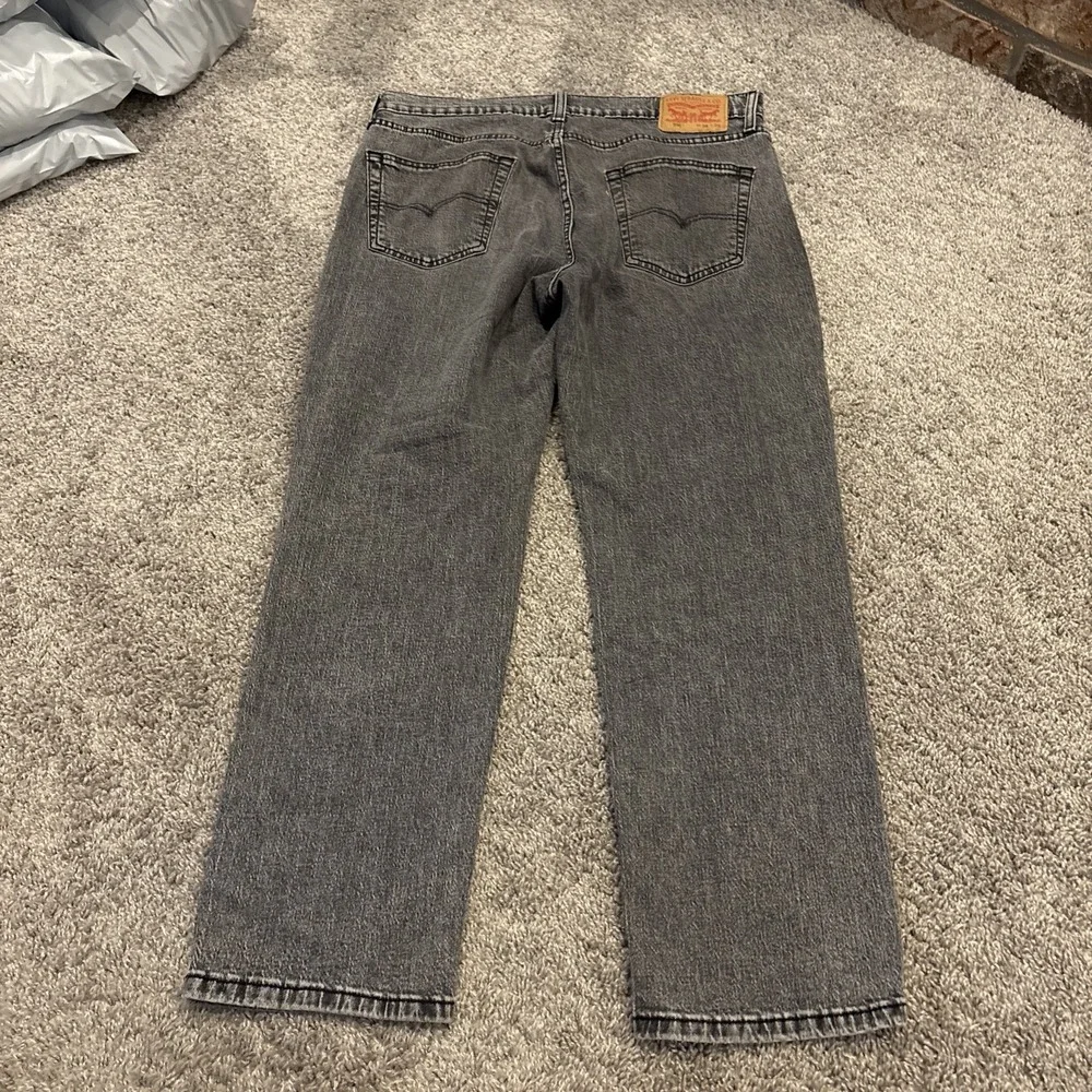Levis 541 Jeans Mens 34x32 Black Denim Athletic Taper Fit Charcoal Wash Red Tab